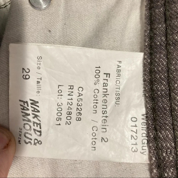 NAKED & FAMOUS Sz 29 Weird Guy Frankenstein 2 Button Fly Jeans - Picture 10 of 11